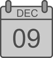 December Line Filled Greyscale Icon Design vector