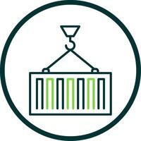 Container Loading Line Circle Icon Design vector