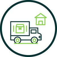 Home Delivery Line Circle Icon Design vector