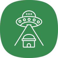 Ufo Line Curve Icon Design vector