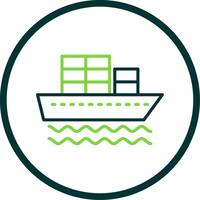 Container Ship Line Circle Icon Design vector