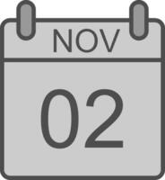 November Line Filled Greyscale Icon Design vector