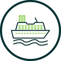 Cruise SHip Line Circle Icon Design vector