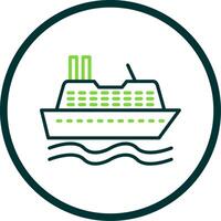 Cruise SHip Line Circle Icon Design vector