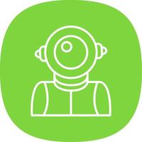 Astronaut Line Curve Icon Design vector