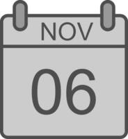 November Line Filled Greyscale Icon Design vector