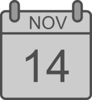 November Line Filled Greyscale Icon Design vector