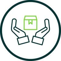 Handle With Care Line Circle Icon Design vector