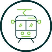 Tram Line Circle Icon Design vector