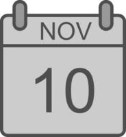 November Line Filled Greyscale Icon Design vector