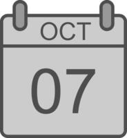 October Line Filled Greyscale Icon Design vector