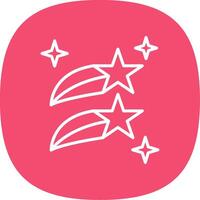 Shooting Stars Line Curve Icon Design vector