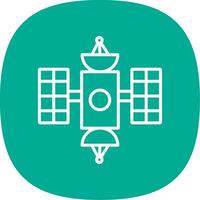 Hubble Space Telescope Line Curve Icon Design vector