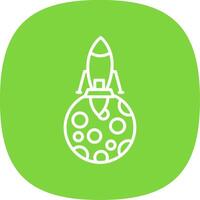 Moon Landing Line Curve Icon Design vector