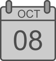 October Line Filled Greyscale Icon Design vector