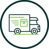 Delivery Service Line Circle Icon Design vector