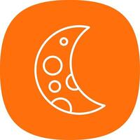 Crescent Moon Line Curve Icon Design vector