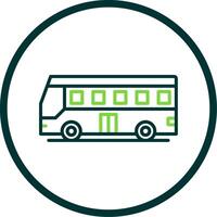 turista autobús línea circulo icono diseño vector