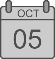 October Line Filled Greyscale Icon Design vector