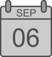 September Line Filled Greyscale Icon Design vector