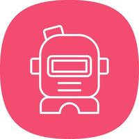 Astronaut Helmet Line Curve Icon Design vector