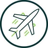 Plane Line Circle Icon Design vector