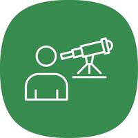 Astronomer Line Curve Icon Design vector