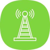 Radio Tower Line Curve Icon Design vector