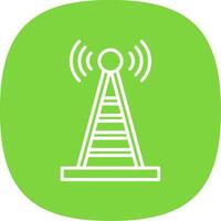 Radio Tower Line Curve Icon Design vector