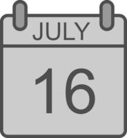 July Line Filled Greyscale Icon Design vector