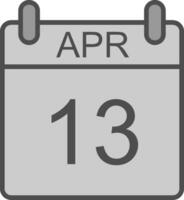 April Line Filled Greyscale Icon Design vector