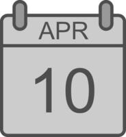 April Line Filled Greyscale Icon Design vector