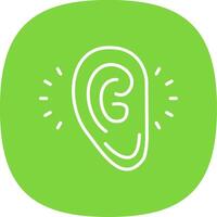 Listening Line Curve Icon Design vector