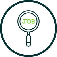 Job Search Line Circle Icon Design vector