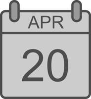 April Line Filled Greyscale Icon Design vector