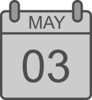 May Line Filled Greyscale Icon Design vector