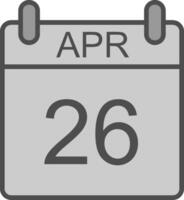 April Line Filled Greyscale Icon Design vector