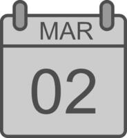 March Line Filled Greyscale Icon Design vector