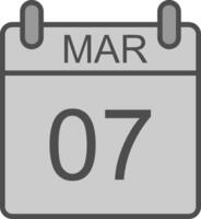 March Line Filled Greyscale Icon Design vector