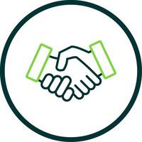 Handshake Line Circle Icon Design vector