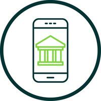 Mobile Banking Line Circle Icon Design vector