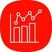 Bar Chart Line Curve Icon Design vector