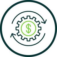 Money Working Line Circle Icon Design vector