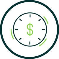 Time Management Line Circle Icon Design vector