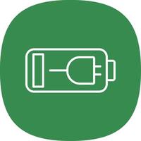 Charging Battery Line Curve Icon Design vector