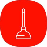 Plunger Line Curve Icon Design vector