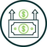 Money Growth Line Circle Icon Design vector