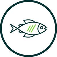 Fish Line Circle Icon Design vector