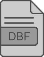 dbf archivo formato línea lleno escala de grises icono diseño vector