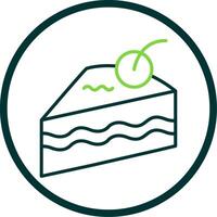 Cake Slice Line Circle Icon Design vector